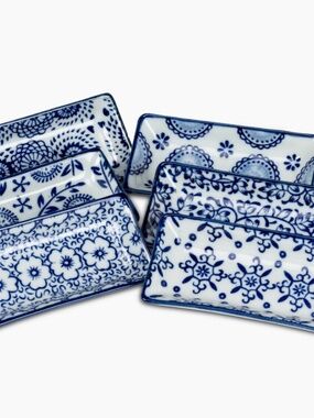 Blue White Porcelain Dipping Dish Set of 6